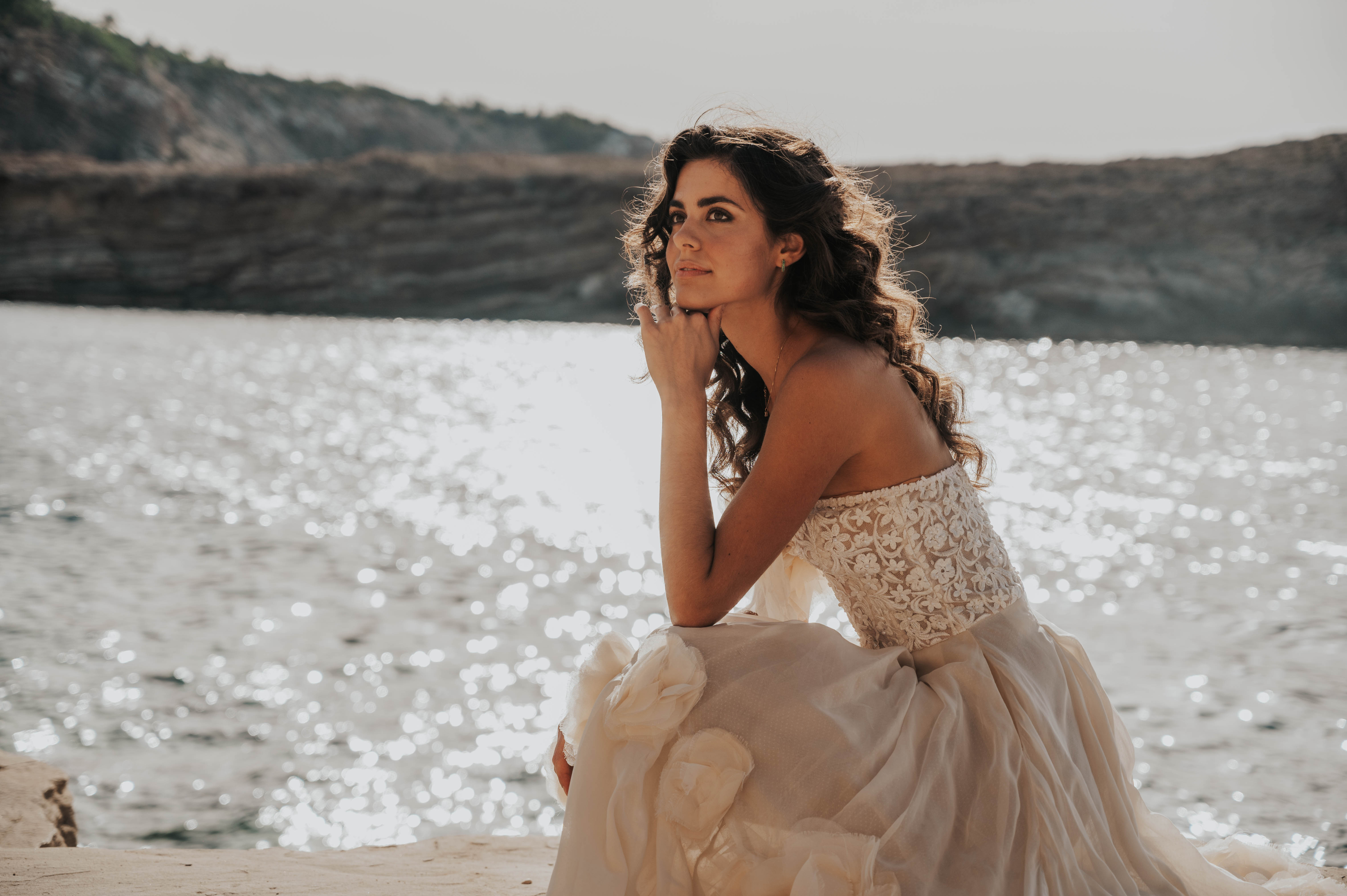 Intimate wedding moment in nature